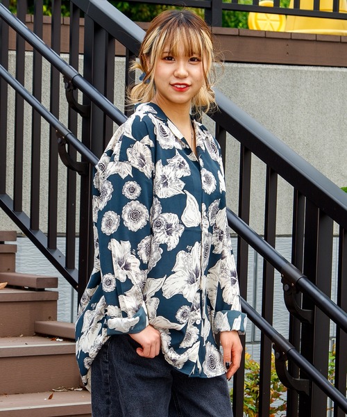シャツ フラワーオープンカラーシャツ メンズ レディース : ZOZOTOWN