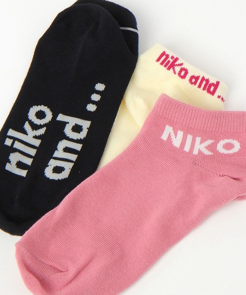 niko and… 靴下 オリジナルスニーカー3SETソックス レディース