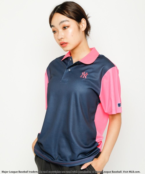 ポロシャツ ポロ 「MLB/New York Yankees」ポリメッシュポロシャツ レディース メンズ BACK TO THE FIELD ポロシャツ ポロ 「MLB/New York Yankees