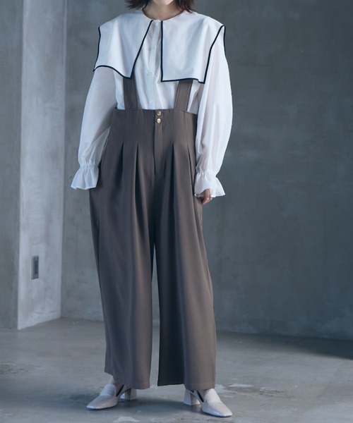 RANAN（ラナン） サロペット オーバーオール きれい見えハイウエスト