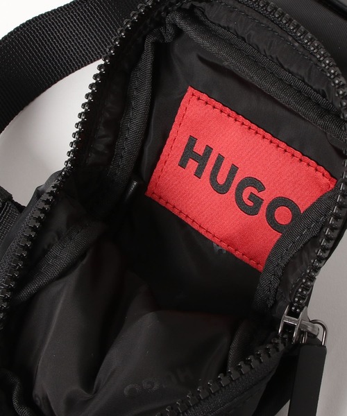 HUGO ウエストポーチ HUGOラバーパッチロゴ ショルダーバッグ メンズ
