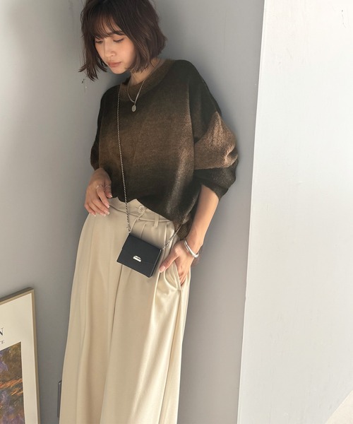 Vintage グラデーション デザイン メッシュ ニット 古着 Java ニット セーター 「JaVaジャバ 別注」新色追加!抜け感透け