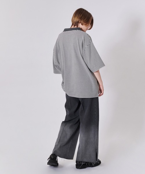 グラデーションデニムワイドパンツ　パープル ONCILY ジーンズ GRADATION DENIM WIDE PANTS / グラデーション