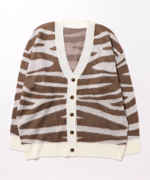 STYLEBLOCK（スタイルブロック） カーディガン ゼブラ柄ジャガード