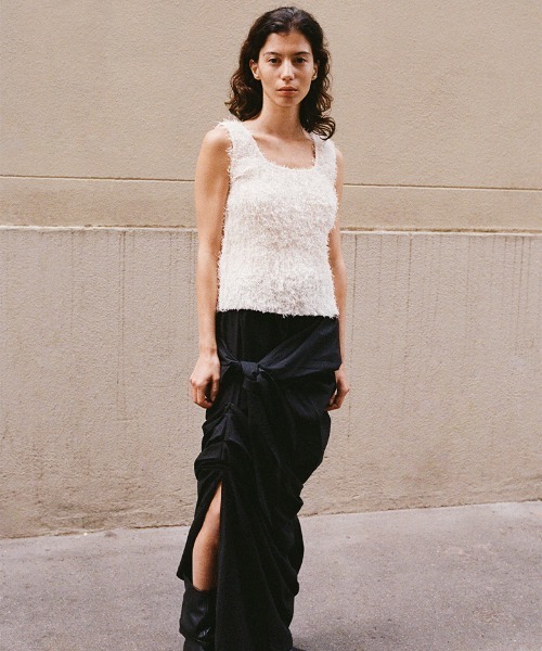 タンクトップ ノースリーブ Pleats Fringe Tank Top レディース leinwande タンクトップ ノースリーブ Pleats Fringe Tank Top