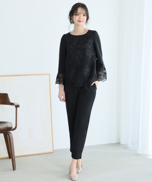 PourVous パンツドレス パンツスーツ パーティー 結婚式＆タイト