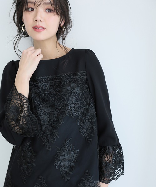 PourVous 刺繍パンツドレス 3点セット グレージュ タグ付き 刺繍パンツドレス3点セット | PourVous（プールヴー）パーティー