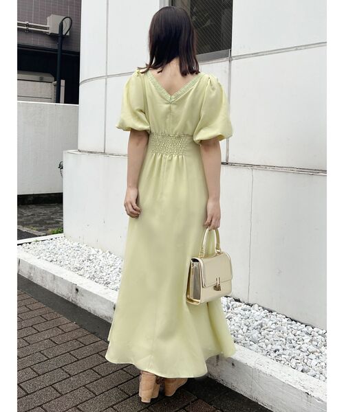 ドゥロワー　新品！フェイクレザーエンブロイダリー刺繍ワンピース 未使用】フェイクレザーエンブロイダリー刺繍ワンピース