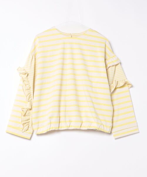 tシャツ  「RehersalL/リハーズオール」ボーダーフリルスリーブプルオーバー　WT1042 レディース