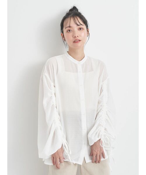 新品★ ドロストスリーブシアーシャツ セール】ドロストスリーブシアーシャツ（シャツ/ブラウス