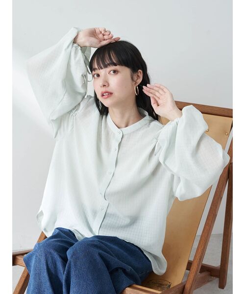 新品★ ドロストスリーブシアーシャツ セール】ドロストスリーブシアーシャツ（シャツ/ブラウス