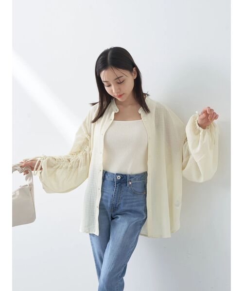 新品★ ドロストスリーブシアーシャツ セール】ドロストスリーブシアーシャツ（シャツ/ブラウス