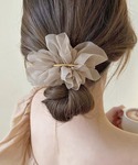 ヘアクリップ シフォンバレッタ レディースヘア...の詳細画像1