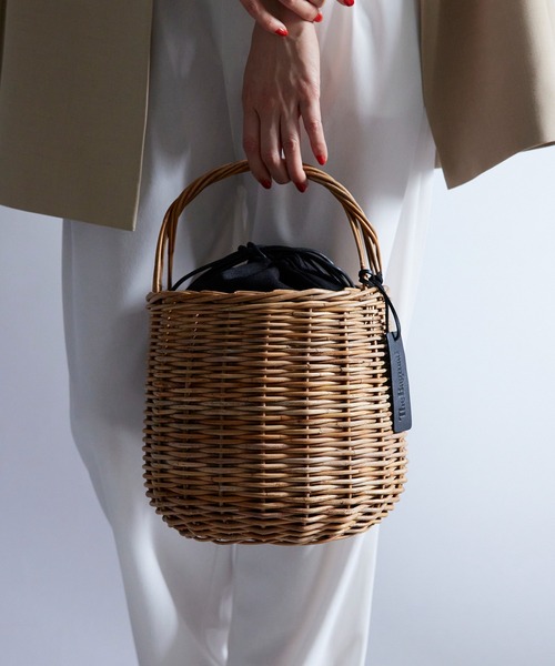 BAGMATI/バグマティー ARULOG/アラログ ヌメ革巾着付きカゴバッグ BAGMATI/バグマティー ARULOG/アラログ ヌメ革巾着付きカゴ