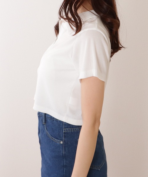 DODICI22 売れ筋商品|||ドディチ22 Tシャツ トップス レディース Tops White GOLDJAPAN 大きいサイズ レディース トップス Tシャツ ロゴ 5分