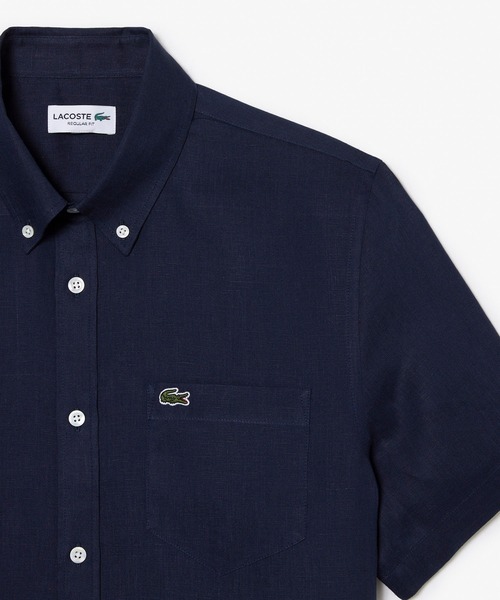 LACOSTE（ラコステ） シャツ 半袖 リネンボタンダウンシャツ メンズ