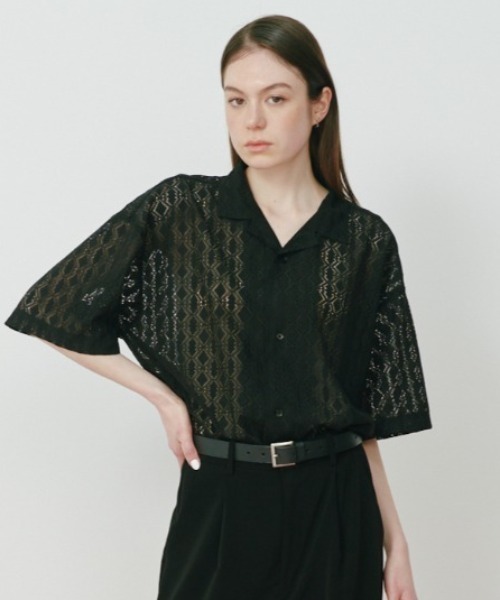 KACCO シャツ 「ユニセックスアイテム」SHEER LACE SHIRTS