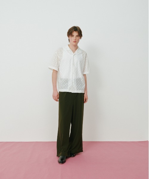 KACCO シャツ 半袖 「ユニセックスアイテム」SHEER LACE SHIRTS