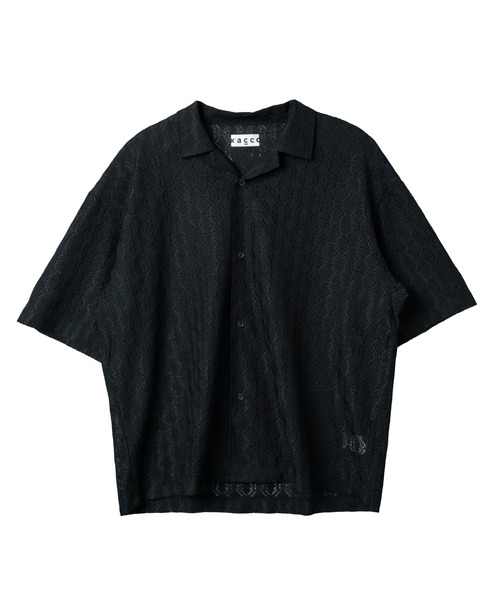 ブラウス シャツ 「ユニセックス」総レース開襟オーバーシャツ レディース メンズ KACCO シャツ 「ユニセックスアイテム」SHEER LACE SHIRTS