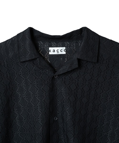 ブラウス シャツ 「ユニセックス」総レース開襟オーバーシャツ レディース メンズ KACCO シャツ 「ユニセックスアイテム」SHEER LACE SHIRTS