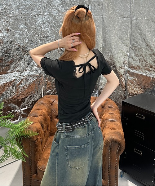 sedacle girl（セダクルガール） tシャツ バックリボンレーストップス