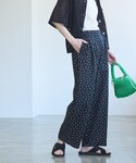 パンツ 「WEB限定」リネンミックスドットタッ...の詳細画像2