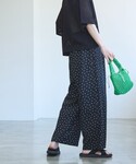 パンツ 「WEB限定」リネンミックスドットタッ...の詳細画像4
