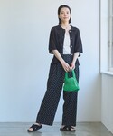 パンツ 「WEB限定」リネンミックスドットタッ...の詳細画像5