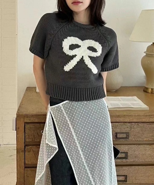 KOM tシャツ A'GEM/9 × .kom 「.KOM/ドットケーオーエム」リボン