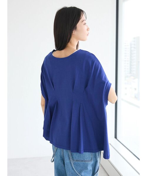 美品✨ドゥーズィエムクラス　DUKE タックシャツ　オーバーサイズ　コットン　青 CRAFT STANDARD BOUTIQUE tシャツ 前後2WAYタックプルオーバー