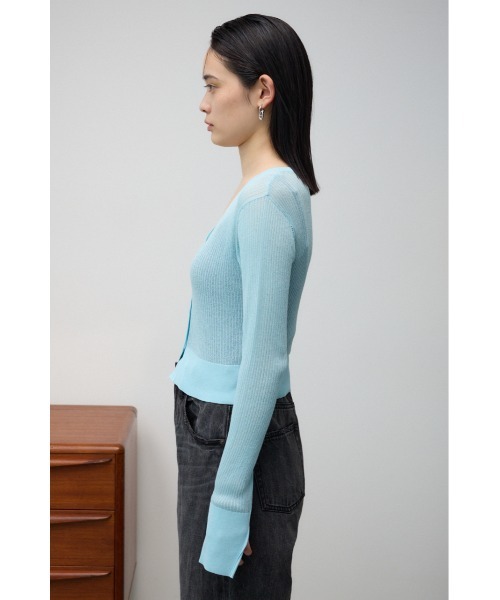 AZUL BY MOUSSY カーディガン シアーリブショートカーデ