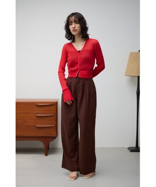 MOUSSY 今季 新品 リブショートカーデ パープル moussy - MOUSSY 今季 新品 リブショートカーデ パープルの通販 by c