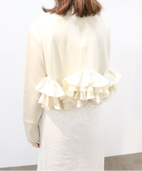 【新品・未使用】MARILYNMOONタフタスパイラルラッフル半袖トップス 新品・未使用】MARILYNMOONタフタスパイラルラッフル半袖