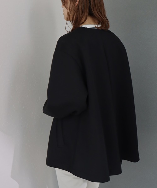 【定価4万】 高見え！ノーカラー フリル ブルゾン ボリュームアウター バルーン 楽天市場】【半額クーポン対象】ノーカラーブルゾン ジャガード フリル