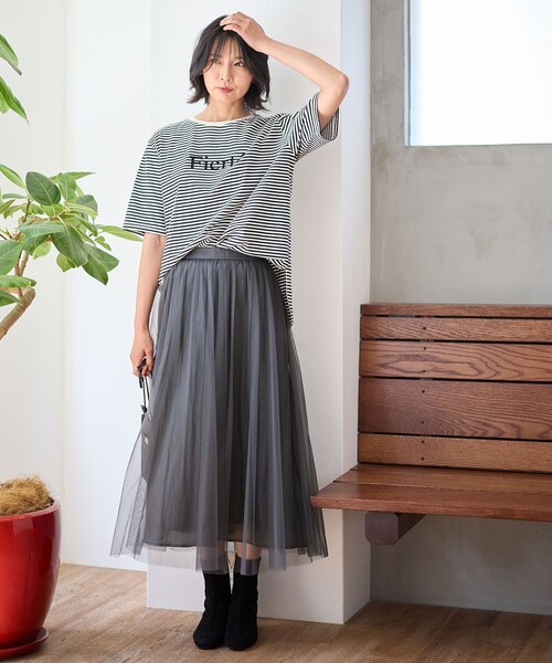 ANY（エニィ） スカート 「ウエストゴム」シャイニーチュールスカート