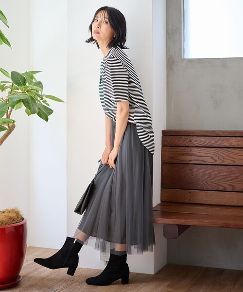 ANY（エニィ） スカート 「洗濯機可/ウエストゴム」シャイニーチュール