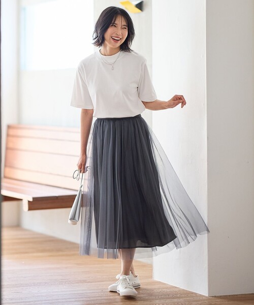 ANY（エニィ） スカート 「洗濯機可/ウエストゴム」シャイニーチュール