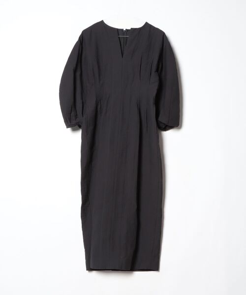 VERMEIL par iena」 7分袖ワンピース 38 ブラック レディース  