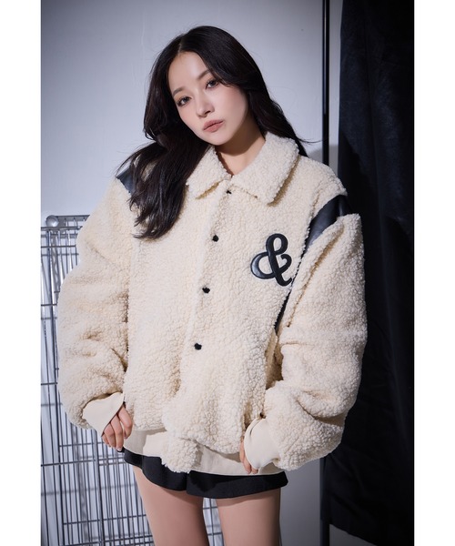 ANDGEEBEE スタジャン UNISEX フェイクボアスタジャン