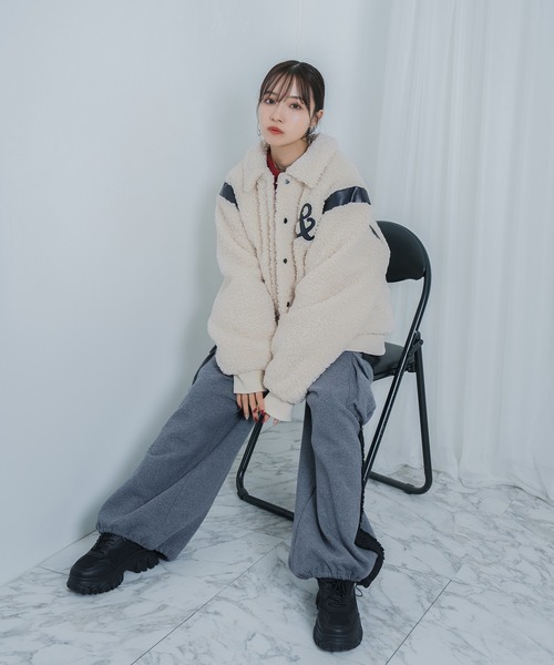 ANDGEEBEE スタジャン UNISEX フェイクボアスタジャン