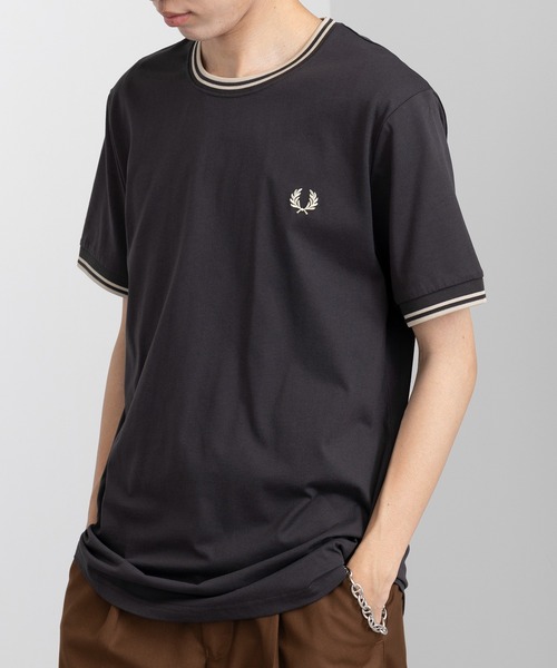 「FRED PERRY」 半袖Tシャツ L ブラック レディース FRED PERRY 「FRED PERRY」 半袖Tシャツ L ブラック レディース