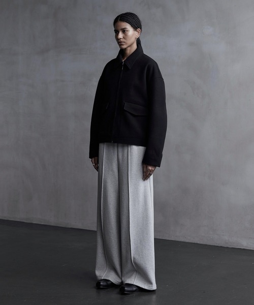 CALLNE ブルゾン アウター 「CALLNE」Knit Melton Fleece Zip Blouson 