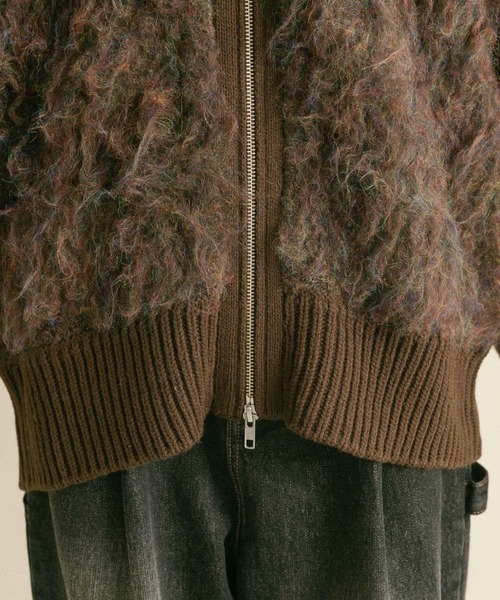 KBF（ケービーエフ） カーディガン 「WEB/一部店舗限定」シャギーZIP