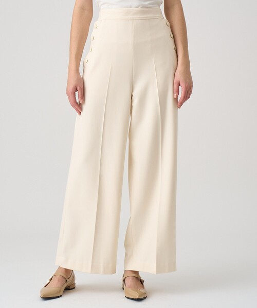 ANAYI（アナイ） パンツ ツイル裏起毛サイドボタンパンツ レディース  