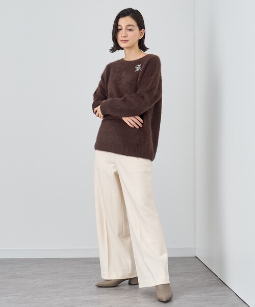 ANAYI（アナイ） パンツ ツイル裏起毛サイドボタンパンツ レディース  