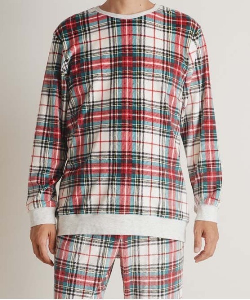 キッドブルー -２４ストレッチシャギータータンチェック -長袖トップス -KUAN533 -kidblue レディース メンズ