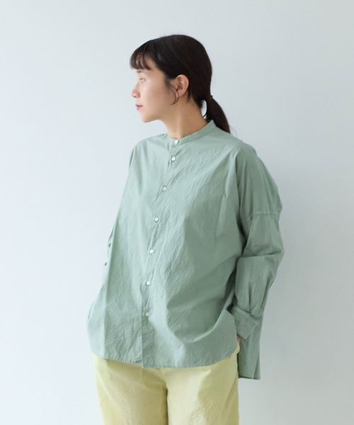 yuni コットンキャッチワッシャー　ワイドブラウス △コットンキャッチワッシャー ワイドブラウス（シャツ/ブラウス