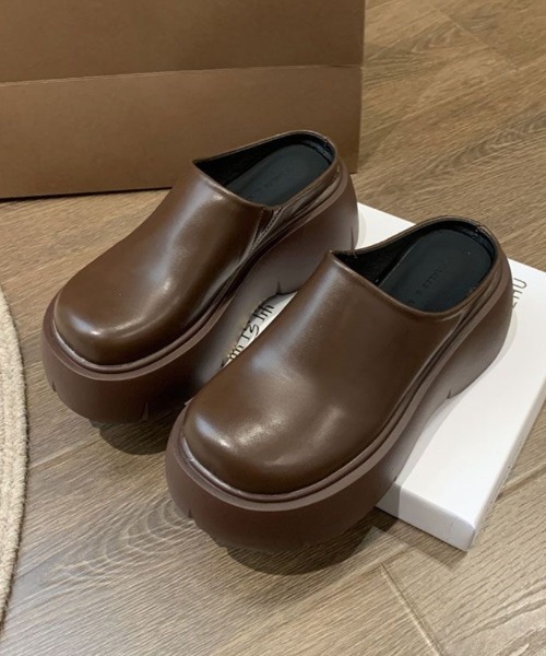 スリッポン 厚底 サボサンダル スライドシューズ レディース