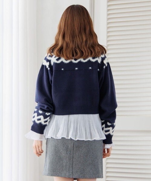 ニット セーター チャーミングノルディックニット レディース flower（ファッション） ニット セーター チャーミング