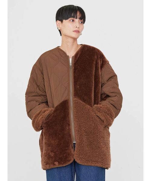 「AMERICAN HOLIC」 ジップアップブルゾン L ブラウン レディース_画像7